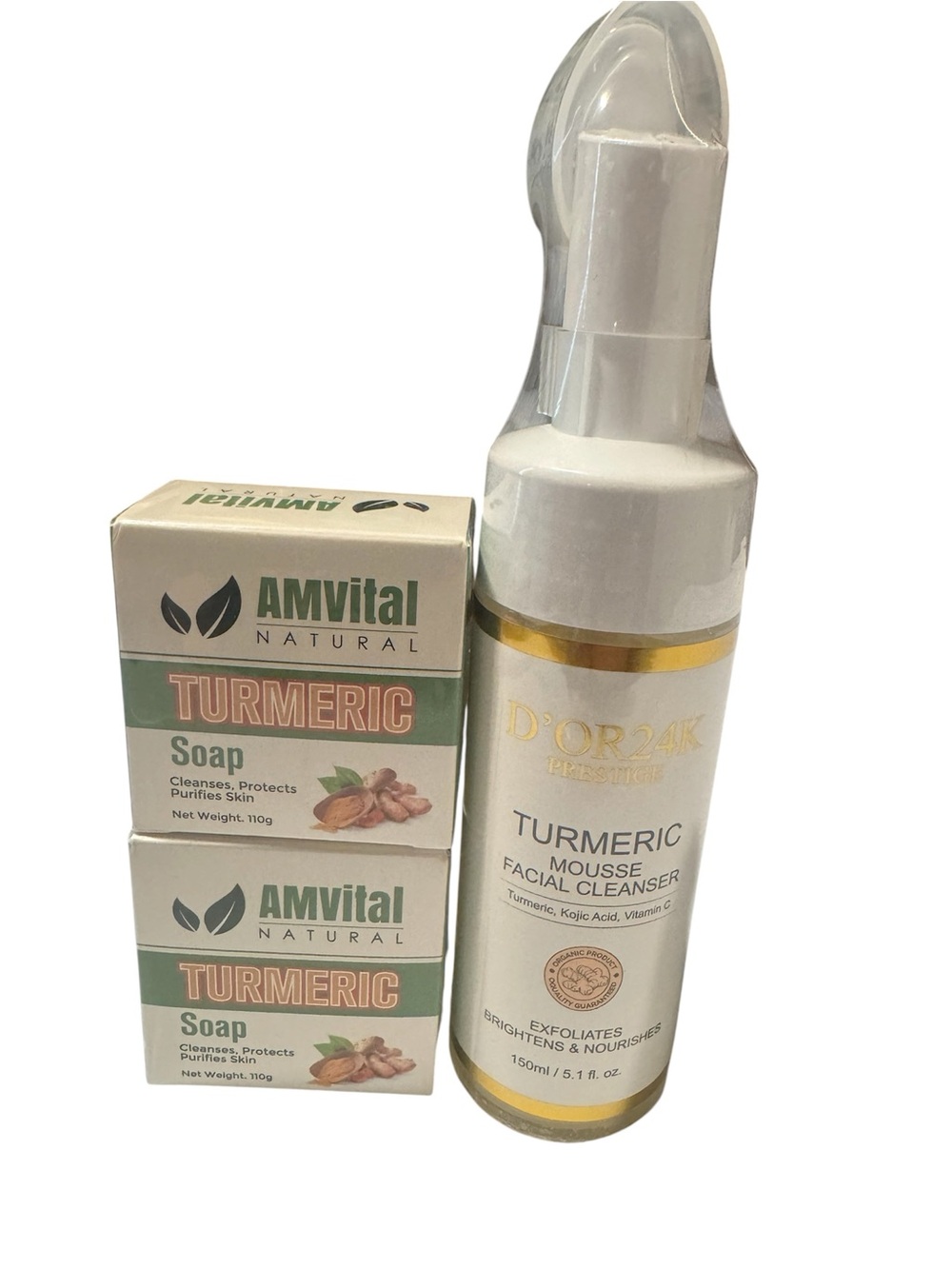AMVital Turmeric Soap & D'OR24K Turmeric Mousse Facial Cleanser - Amazing 🤩